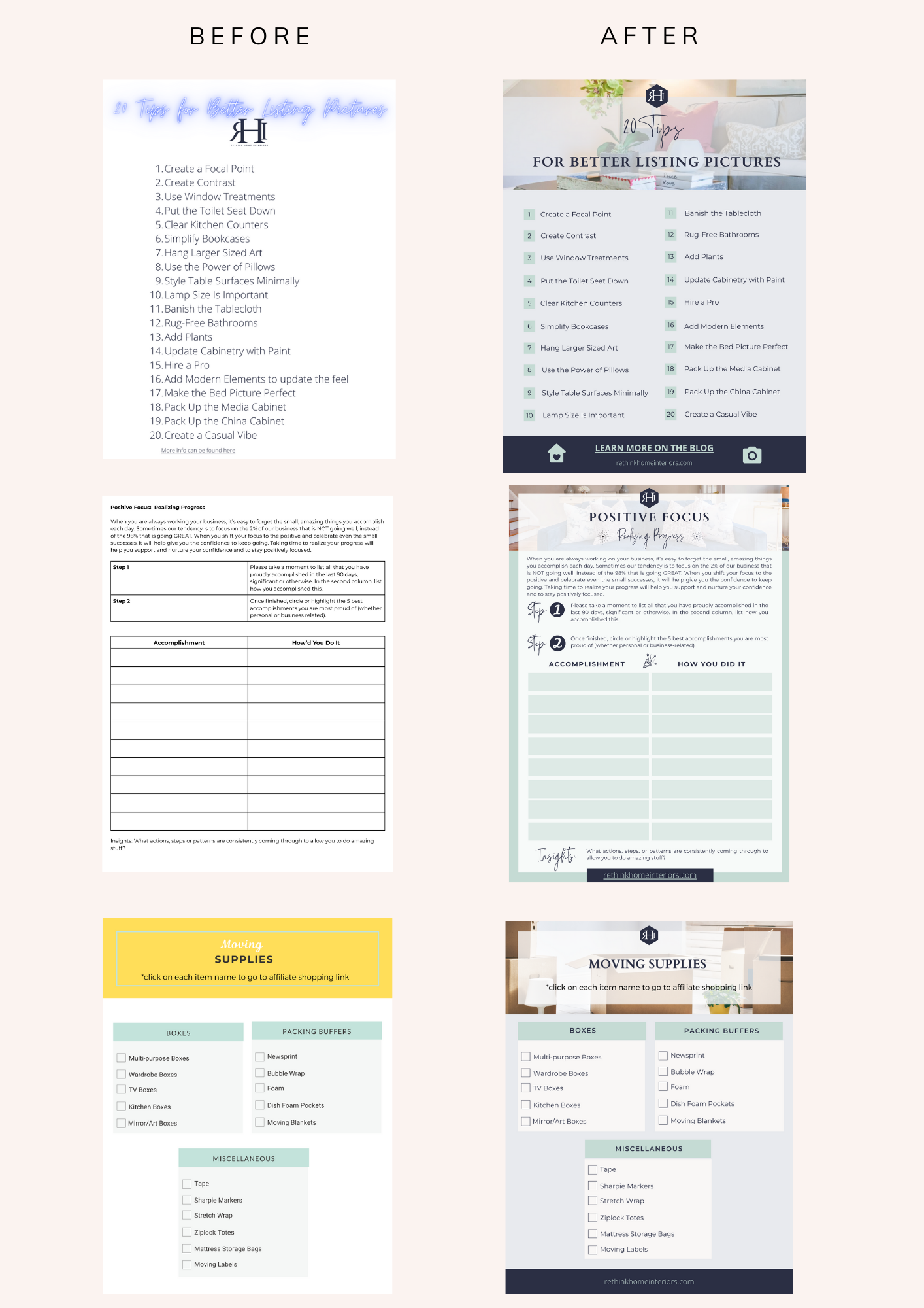 Before & After Visual Letter Size